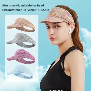 Colorful Sports Sun Visor Cap with UV Protection: Breathable Adjustable Cap for Golf, Running, Tennis - Suitable for Head Circumference 38-58cm 15-22.8in