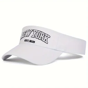 Ar New York Embroidered Women's Visor - Adjustable, Sun-Protective & Stylish For Spring Fall Travel & Beach Vacations